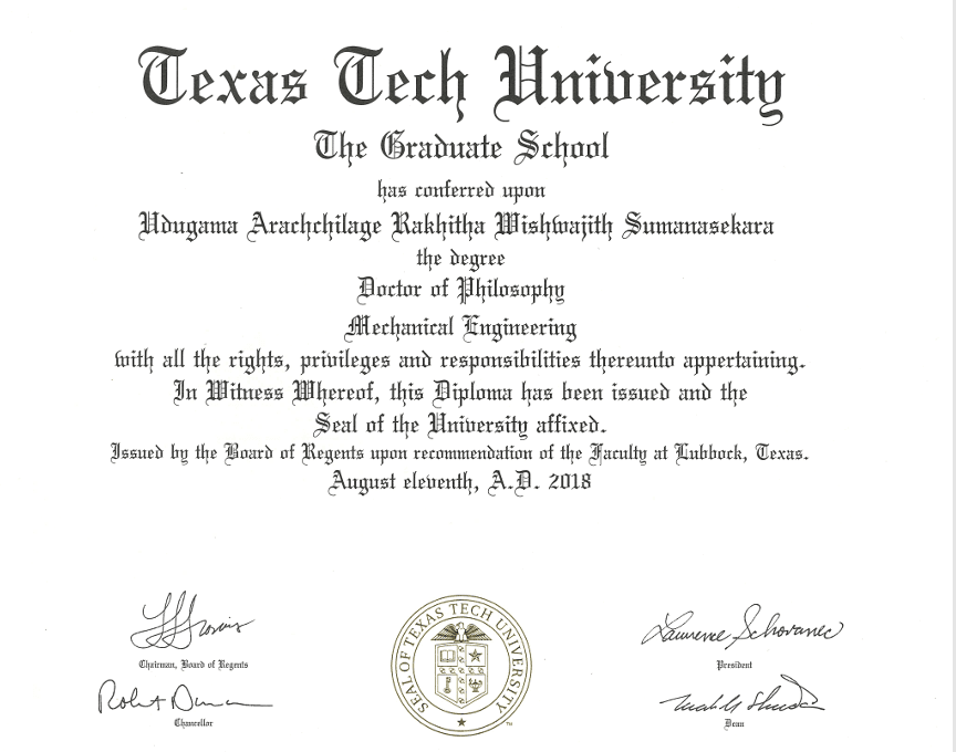 Doctor of Philosophy in Engineering certificate